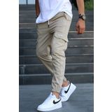 Madmext 5437 Bej Kargo Cep Jogger Pantolon