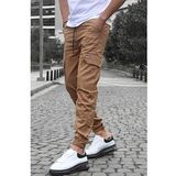 Madmext 5437 Kahverengi Kargo Cep Jogger Pantolon