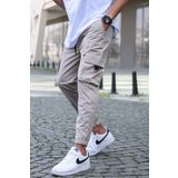 Madmext 5461 Kargo Cep Bej Erkek Jogger Pantolon