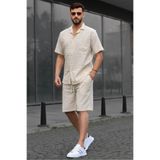 Madmext 5588 Turuncu Basic Oversize Erkek Gömlek Takımı