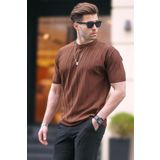 Madmext 5684 Kahverengi Erkek T-shirt