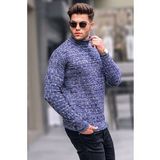Madmext 5758 Açık Lacivert Erkek Triko Kazak