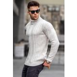 Madmext 5764 Taş Rengi Balıkçı Yaka Erkek Triko Kazak
