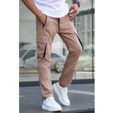 Madmext 5791 Bej Kargo Cep Jogger Pantolon