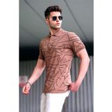 Madmext 5817 Erkek Polo Yaka Kırmızı Desenli T-shirt