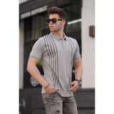Madmext 5822 Erkek Polo Yaka Gri T-Shirt