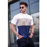 Madmext 5826 Erkek Renk Bloklu Beyaz T-shirt