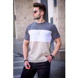 Madmext 5826 Erkek Renk Bloklu Füme T-shirt