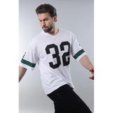 Madmext 5838 Beyaz Baskılı Oversize Erkek T-shirt