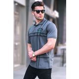 Madmext 5872 Füme Desenli Polo Yaka Erkek T-shirt