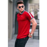 Madmext 5888 Bordo Erkek Kol Şeritli Polo Yaka Tişört