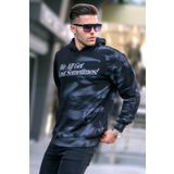Madmext 5897 Siyah Erkek Nakışlı Kapüşonlu Sweatshirt