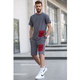 Madmext 5901 Erkek Füme Cep Detaylı Şort Takımı