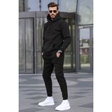 Madmext 5905 Erkek Siyah Kapşonlu Basic Eşofman Takımı