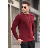 Madmext 5968 Bordo Bisiklet Yaka Erkek Kazak