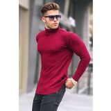 Madmext 5989 Bordo Balıkçı Yaka Erkek Kazak