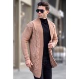Madmext 5996 Camel Basic Örgü Erkek Hırka