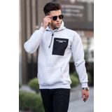 Madmext 6004 Karmelanj Erkek Baskılı Kapşonlu Sweatshirt