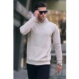 Madmext 6014 Bej Kapüşonlu Erkek Sweatshirt