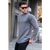Madmext 6023 Füme Erkek Bisiklet Yaka Regular Fit Basic Sweatshirt