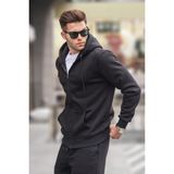 Madmext 6033 Siyah Kapüşonlu Regular Fit Erkek Sweatshirt