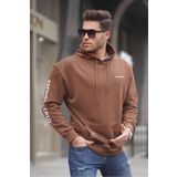 Madmext 6038 Kahverengi Kapüşonlu Erkek Sweatshirt