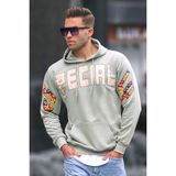 Madmext 6039 Mint Yeşili Baskılı Kapüşonlu Erkek Sweatshirt