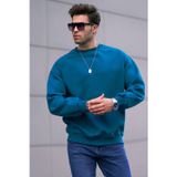 Madmext 6048 Petrol Mavi Erkek Sweatshirt