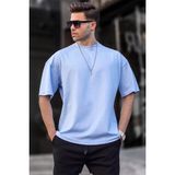 Madmext 6066 Bebe Mavisi Oversize Fit Basic Erkek T-shirt