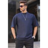 Madmext 6066 Lacivert Oversize Fit Basic Erkek T-shirt
