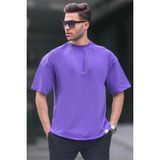 Madmext 6066 Mor Oversize Fit Basic Erkek T-shirt