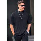 Madmext 6066 Siyah Oversize Fit Basic Erkek T-shirt