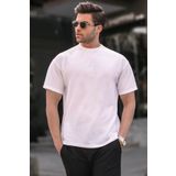 Madmext 6069 Ekru Regular Fit Basic Erkek T-shirt