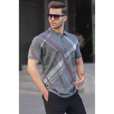 Madmext 6079 Füme Desenli Polo Yaka Erkek T-shirt