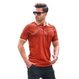 Madmext 6080 Kiremit Desenli Polo Yaka Erkek T-shirt