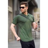 Madmext 6081 Haki Desenli Polo Yaka Erkek T-shirt
