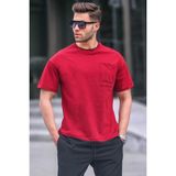 Madmext 6090 Bordo Parçalı Basic Erkek T-shirt