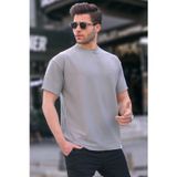 Madmext 6099 Boyalı Gri Regular Fit Basic Erkek T-shirt