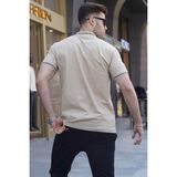 Madmext 6113 Bej Polo Yaka Erkek T-shirt