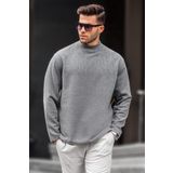 Madmext 6114 Antrasit Balıkçı Yaka Oversize Erkek Kazak