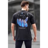Madmext 6121 Siyah Sırt Baskılı Regular fit Erkek T-shirt