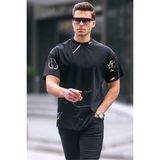 Madmext 6122 Siyah Desenli Overfit Erkek T-shirt