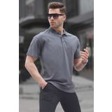Madmext 6126 Füme Polo Yaka Basic Erkek T-shirt