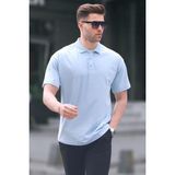 Madmext 6126 Mavi Polo Yaka Basic Erkek T-shirt