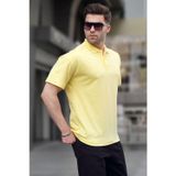 Madmext 6126 Sarı Polo Yaka Basic Erkek T-shirt