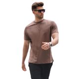 Madmext 6131 Kahverengi Regular Fit Basic Erkek T-shirt