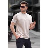 Madmext 6131 Taş Rengi Regular Fit Basic Erkek T-shirt