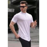 Madmext 6132 Beyaz Polo Yaka Basic Erkek T-shirt