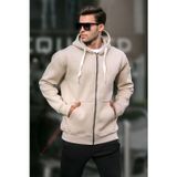 Madmext 6140 Bej Kapüşonlu Regular Fit Erkek Sweatshirt