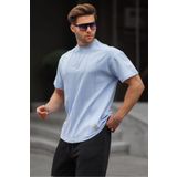 Madmext 6175 Bebe Mavisi Bisiklet Yaka Erkek T-shirt
